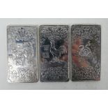 Three Chinese white metal trade tokens /