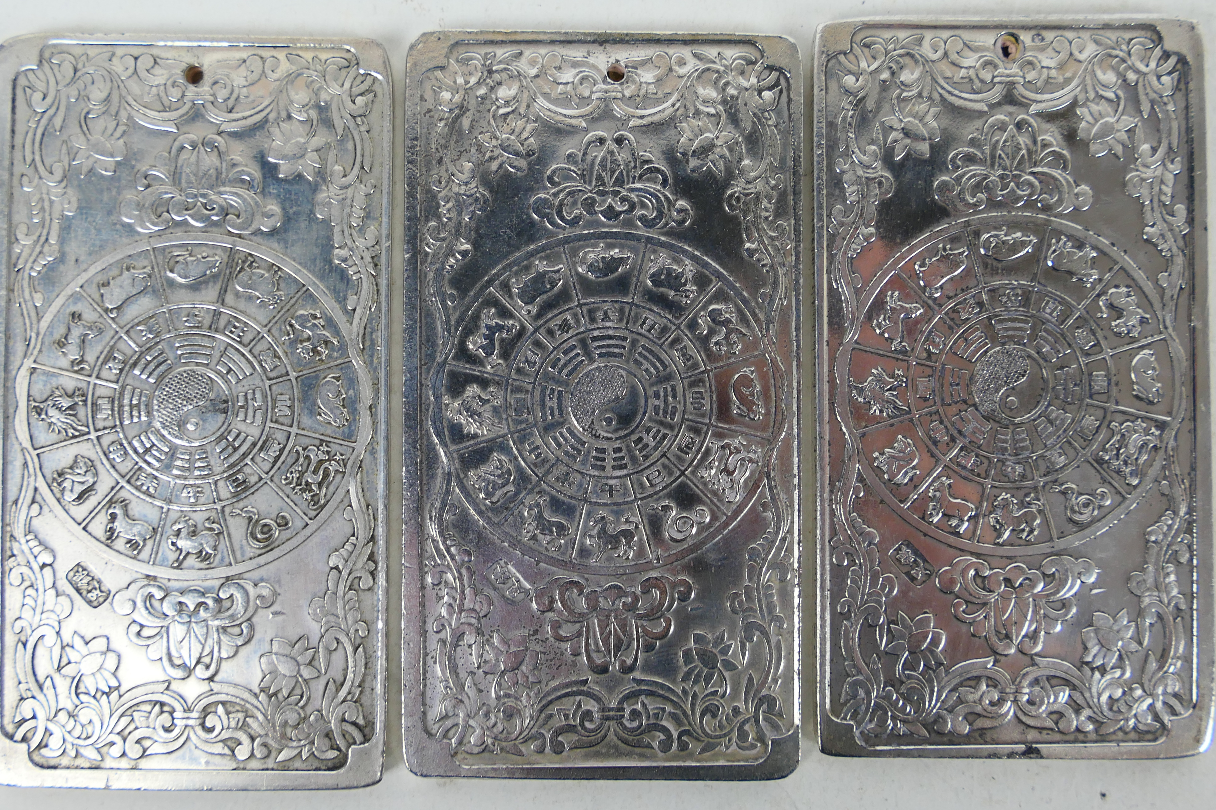 Three Chinese white metal trade tokens / - Image 7 of 8