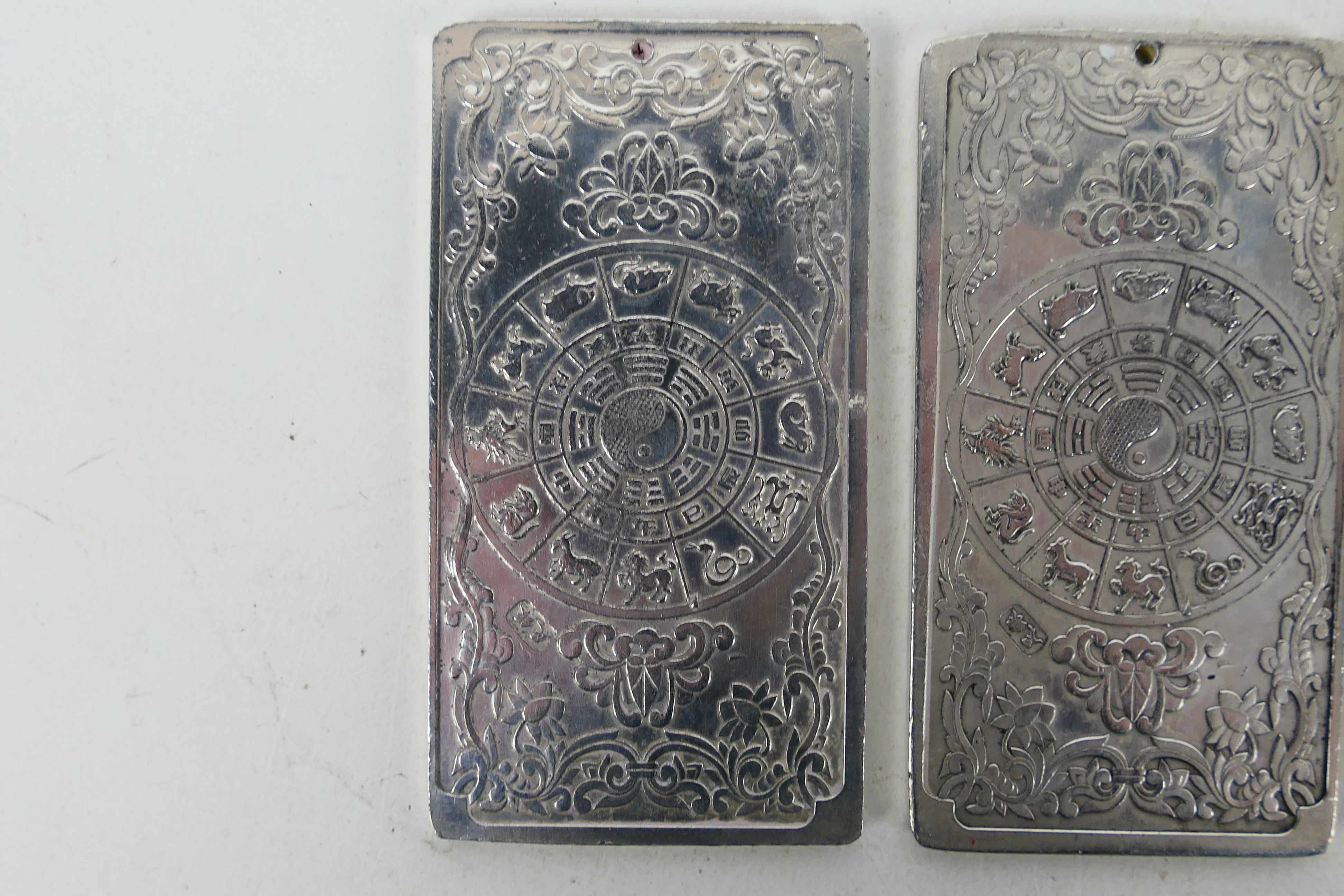 Three Chinese white metal trade tokens / - Image 6 of 8