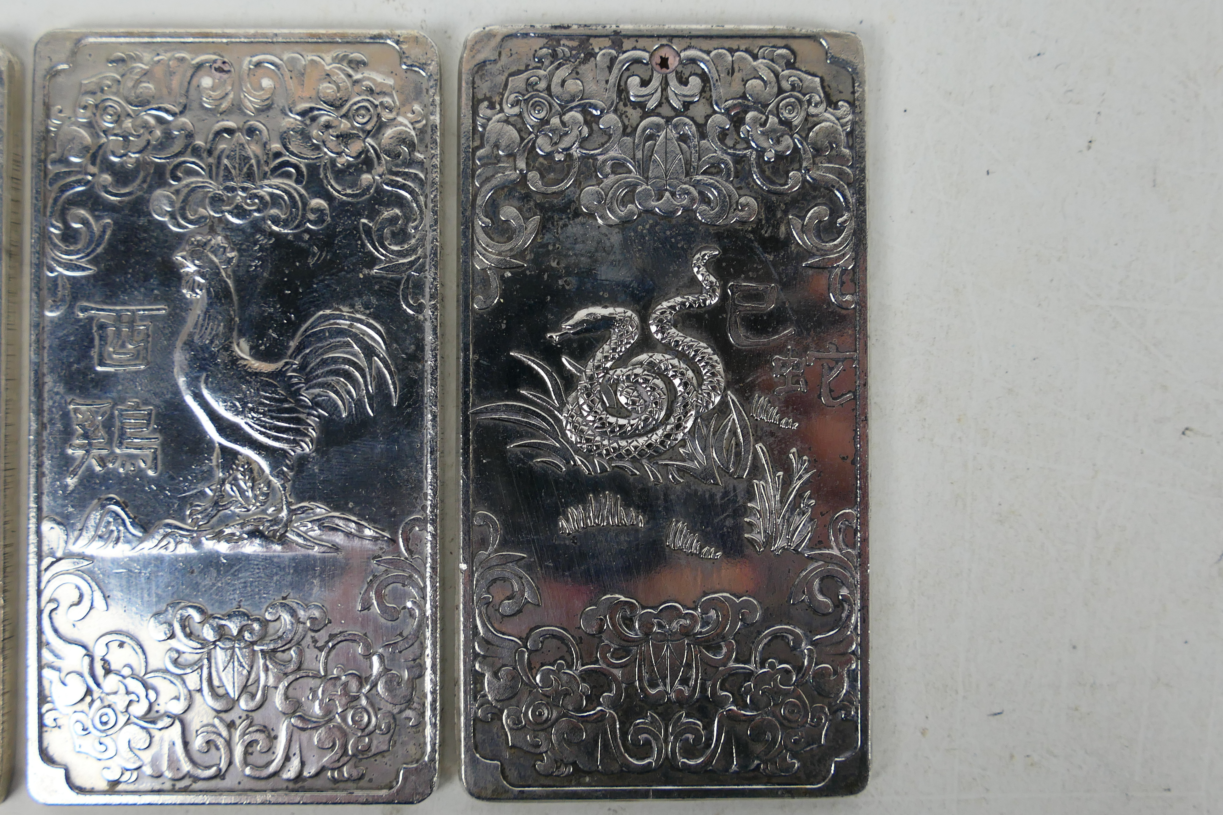 Three Chinese white metal trade tokens / - Image 4 of 8