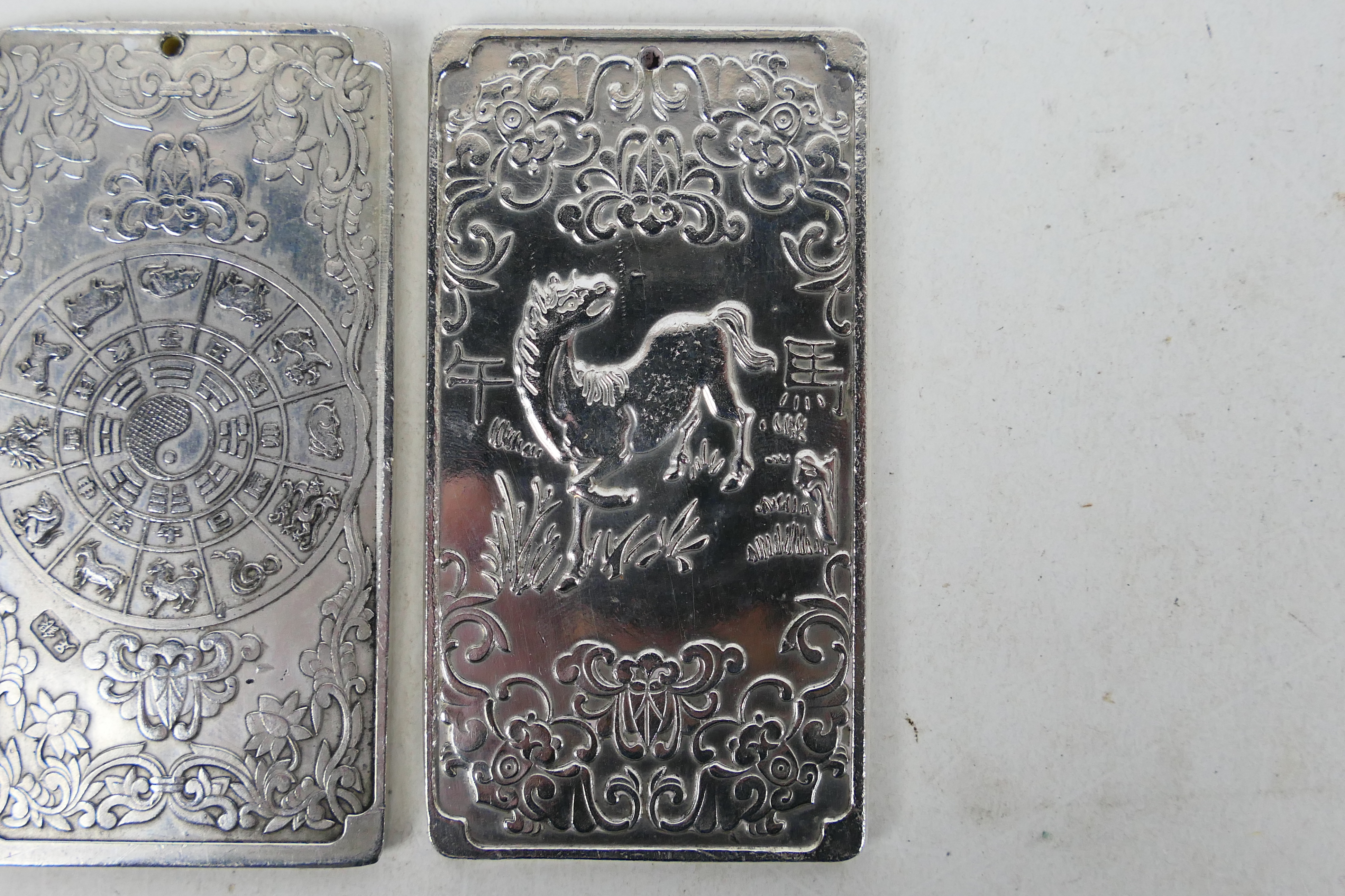 Three Chinese white metal trade tokens / - Image 8 of 8