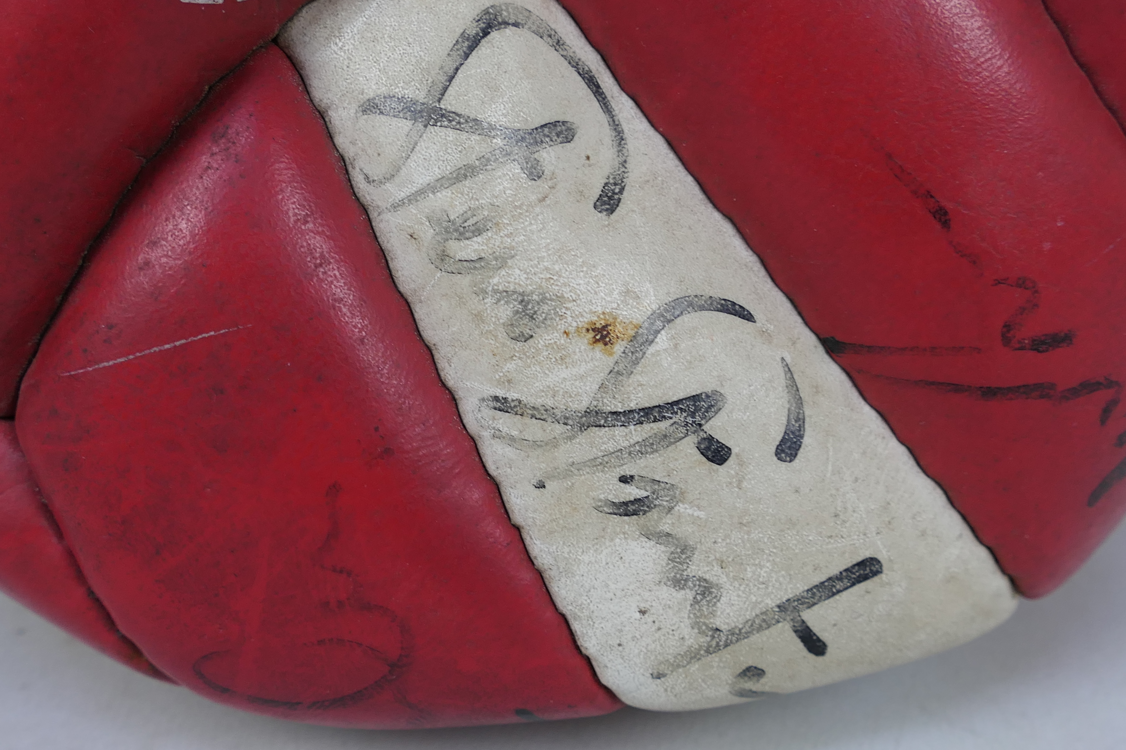 A vintage Liverpool Football Club football, bearing signatures (signatures unverified). - Image 5 of 10