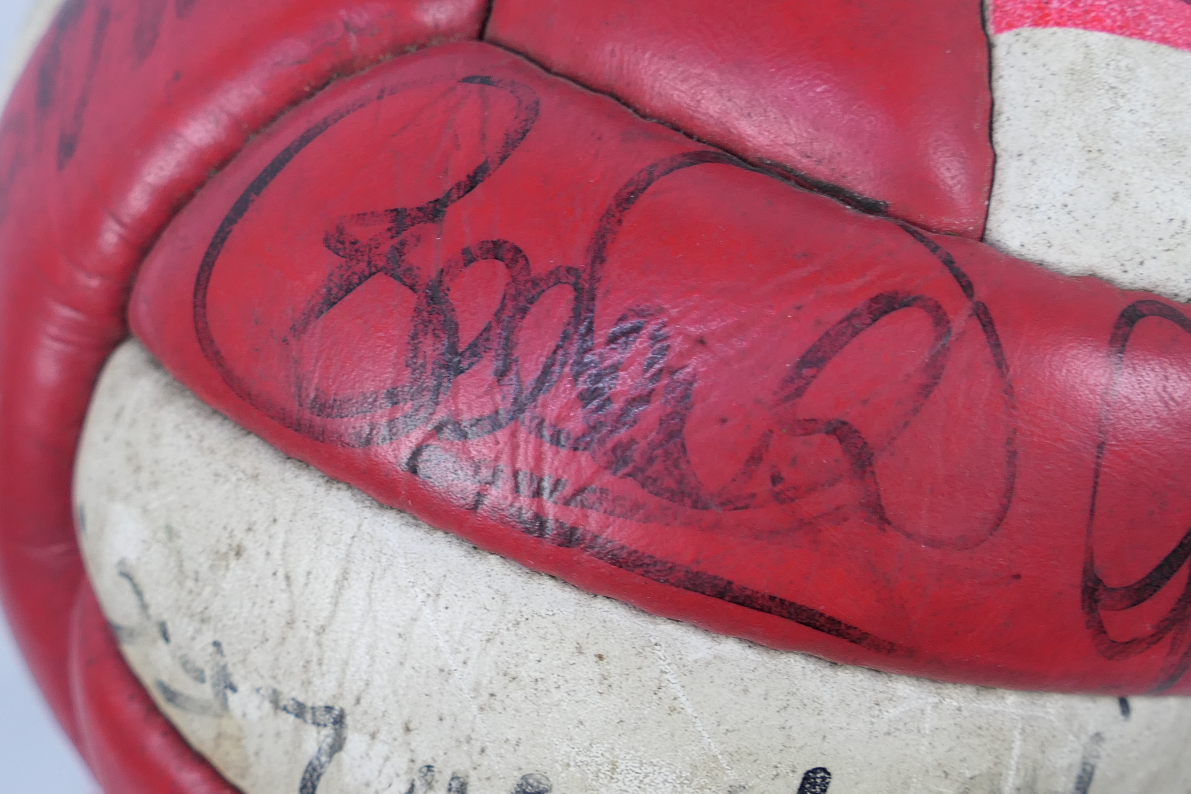 A vintage Liverpool Football Club football, bearing signatures (signatures unverified). - Image 9 of 10