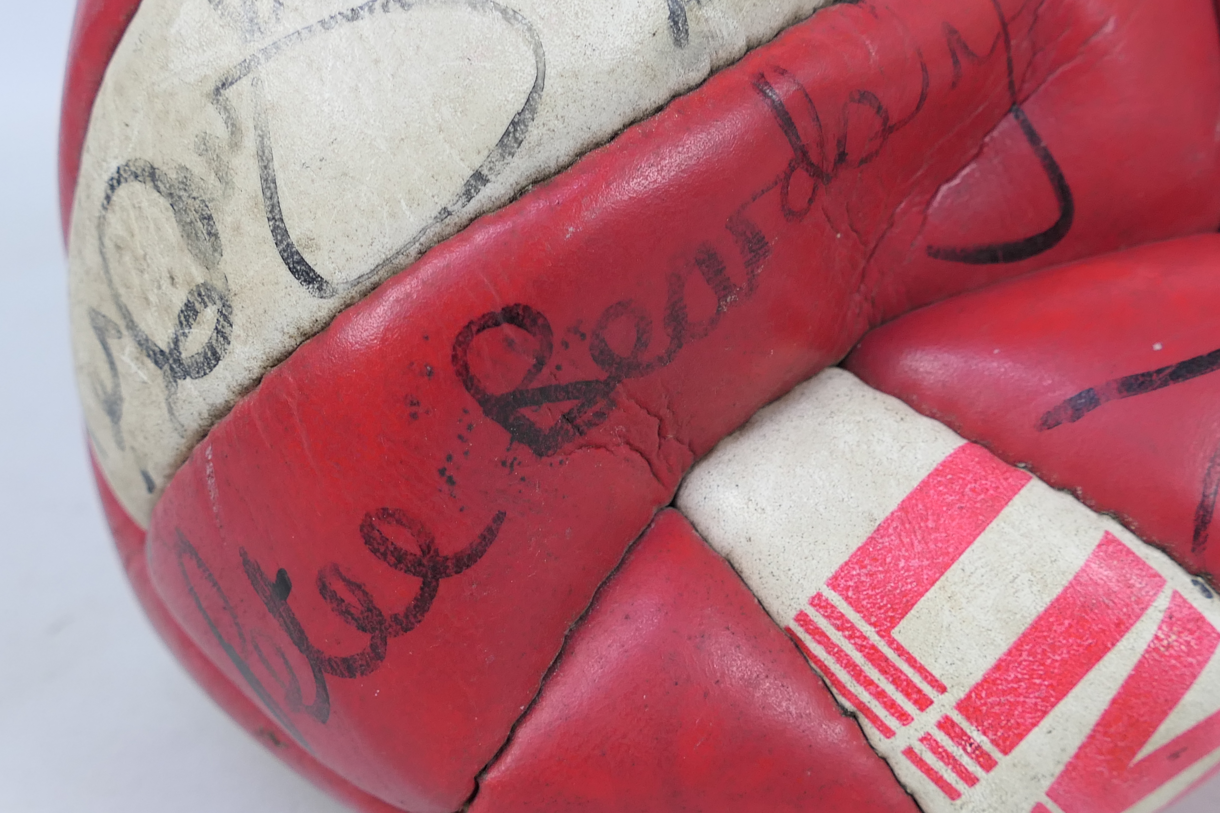 A vintage Liverpool Football Club football, bearing signatures (signatures unverified). - Image 3 of 10