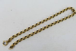 A 9ct yellow gold belcher link chain, 28 cm (l), approximately 10.6 grams.