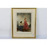 William Russell Flint, a print depicting a young girl being dressed,