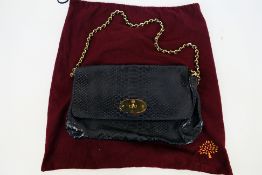 Mulberry - A black Mulberry leather shoulder bag - Shoulder bag has one interior zip pocket and one