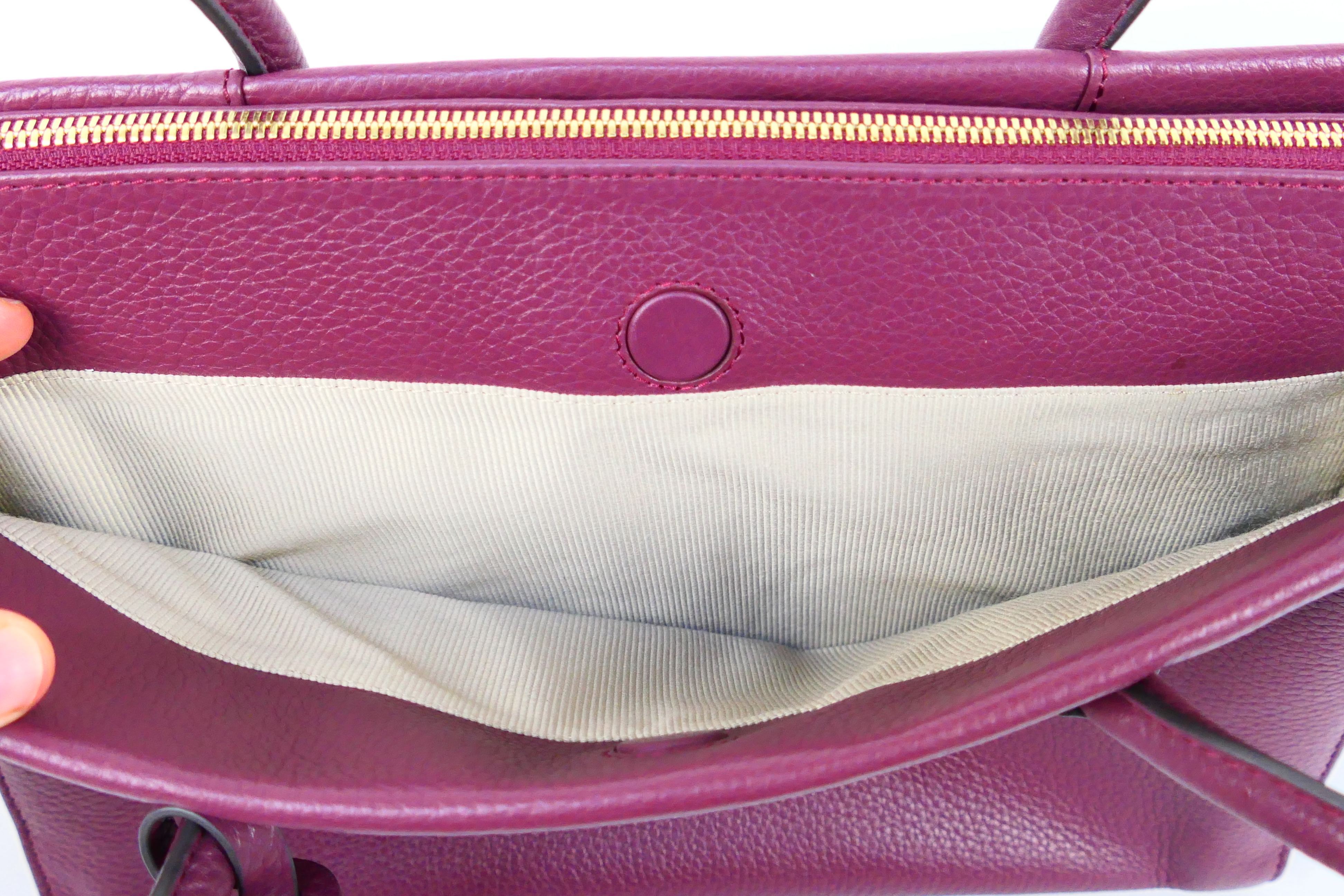 Radley - A purple Radley London leather handbag - Handbag has one interior zip pocket and two - Image 6 of 10