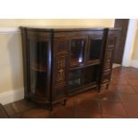 A good quality inverted breakfront credenza with inlaid decoration,