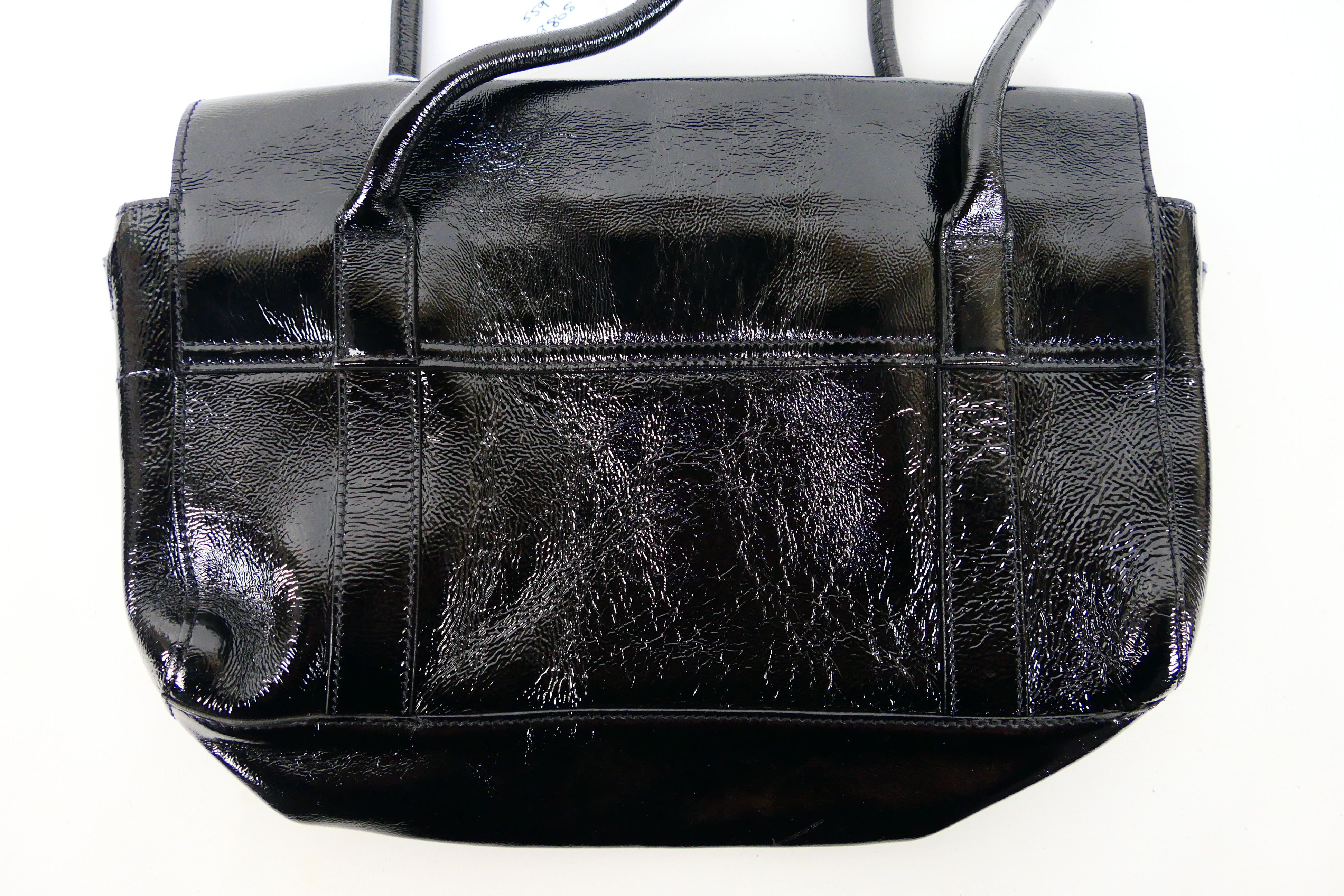 Mulberry - a black patent leather Mulberry handbag, labelled with markers, - Image 4 of 7