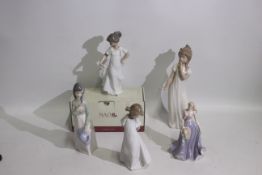 Nao - Four Nao figures of girls, largest approximately 29 cm (h),