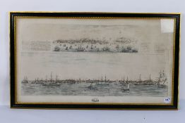 Lithograph - 'Liverpool and its Shipping in the years 1728 and 1862' drawn and lithographed by T W