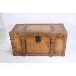 A wooden chest. Chest is 60 cm (l) x 28 cm (w) x 30 cm (h).