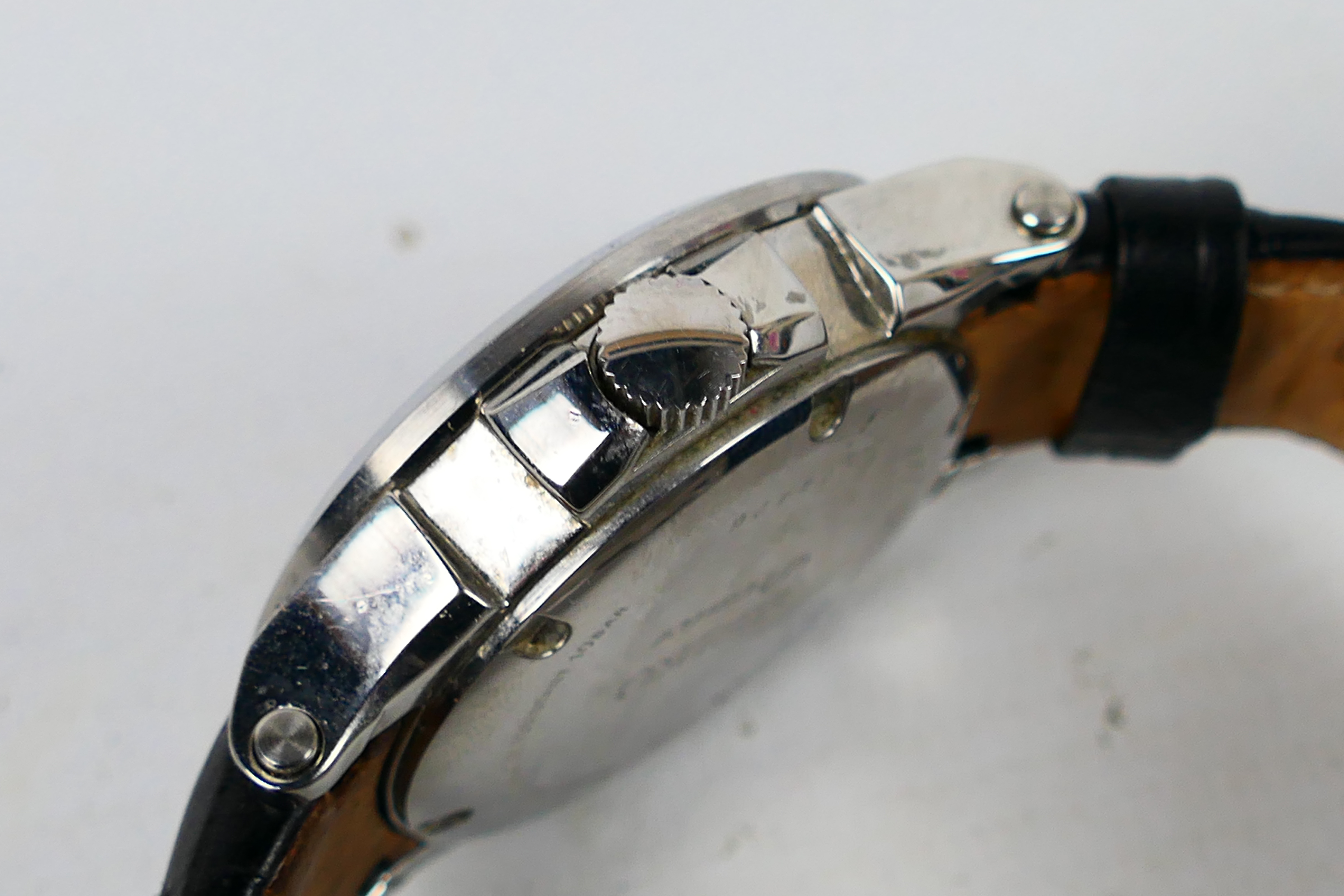 A Seiko Premier Kinetic Perpetual gentleman's wrist watch, 7D48-0AA0, on black leather strap, - Image 4 of 6