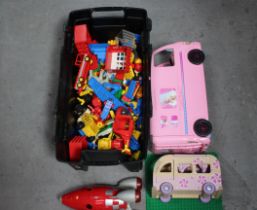 Lego, Mattel, ELC, Other - A mixed lot to include a quantity of loose Lego pieces,