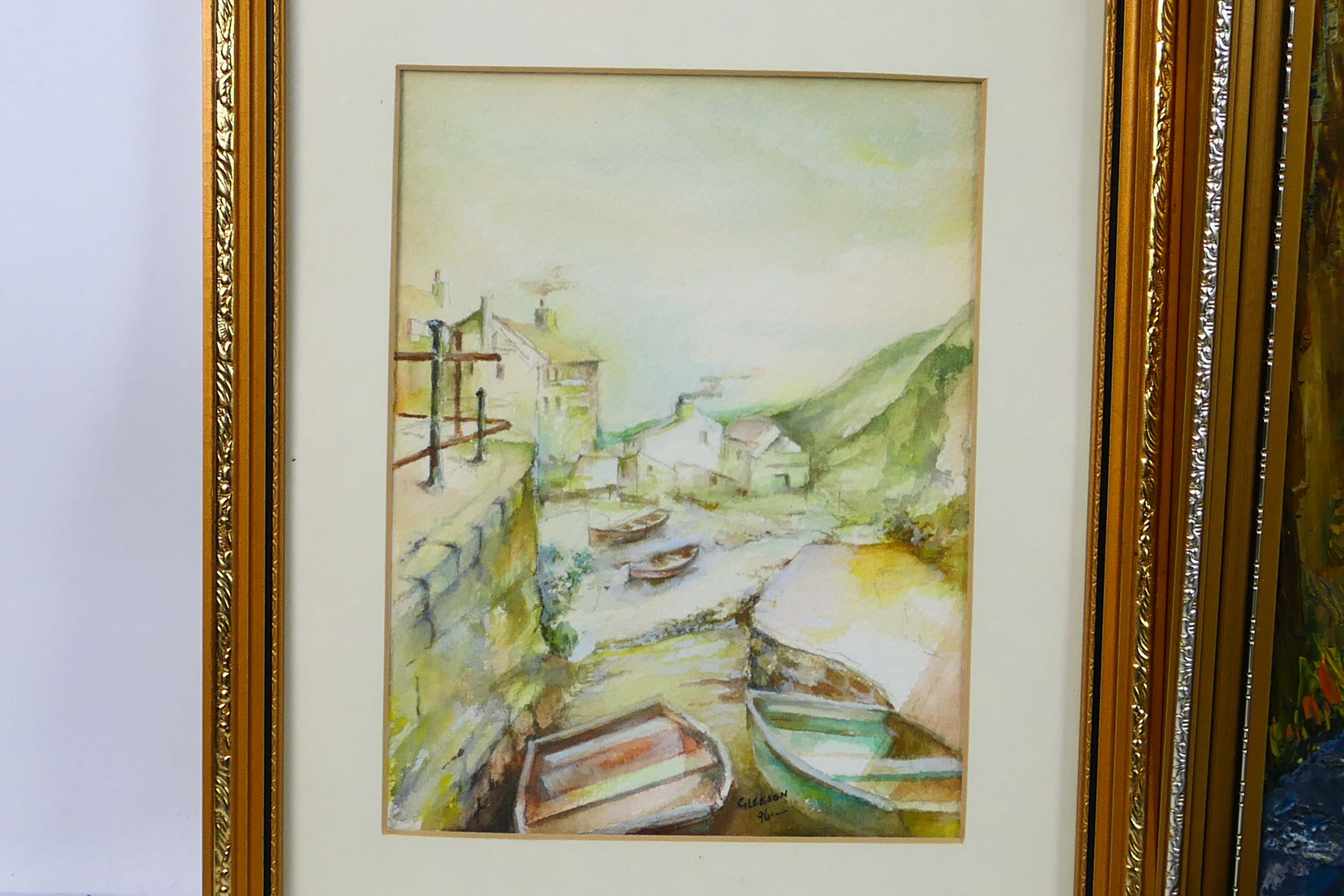 A collection of framed pictures to include oils, watercolour and similar, - Image 3 of 5