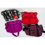 Kipling, Signare - 4 x handbags - Lot includes 3 x Kipling handbags in red, turquoise,