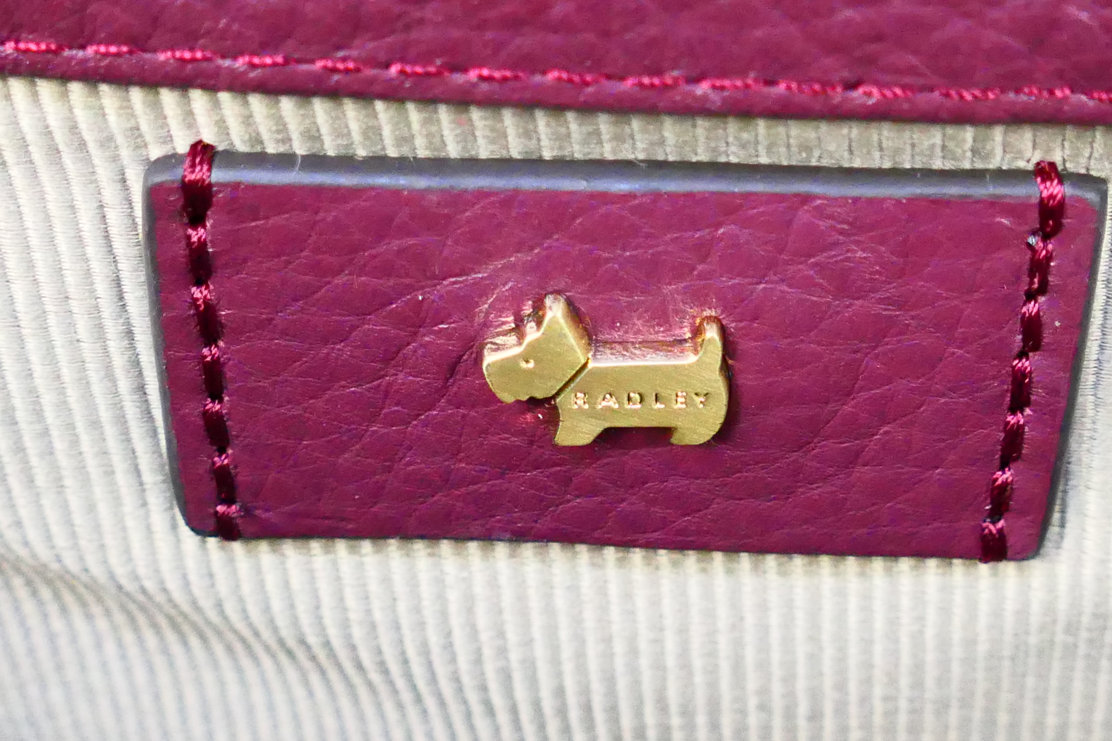 Radley - A purple Radley London leather handbag - Handbag has one interior zip pocket and two - Image 8 of 10