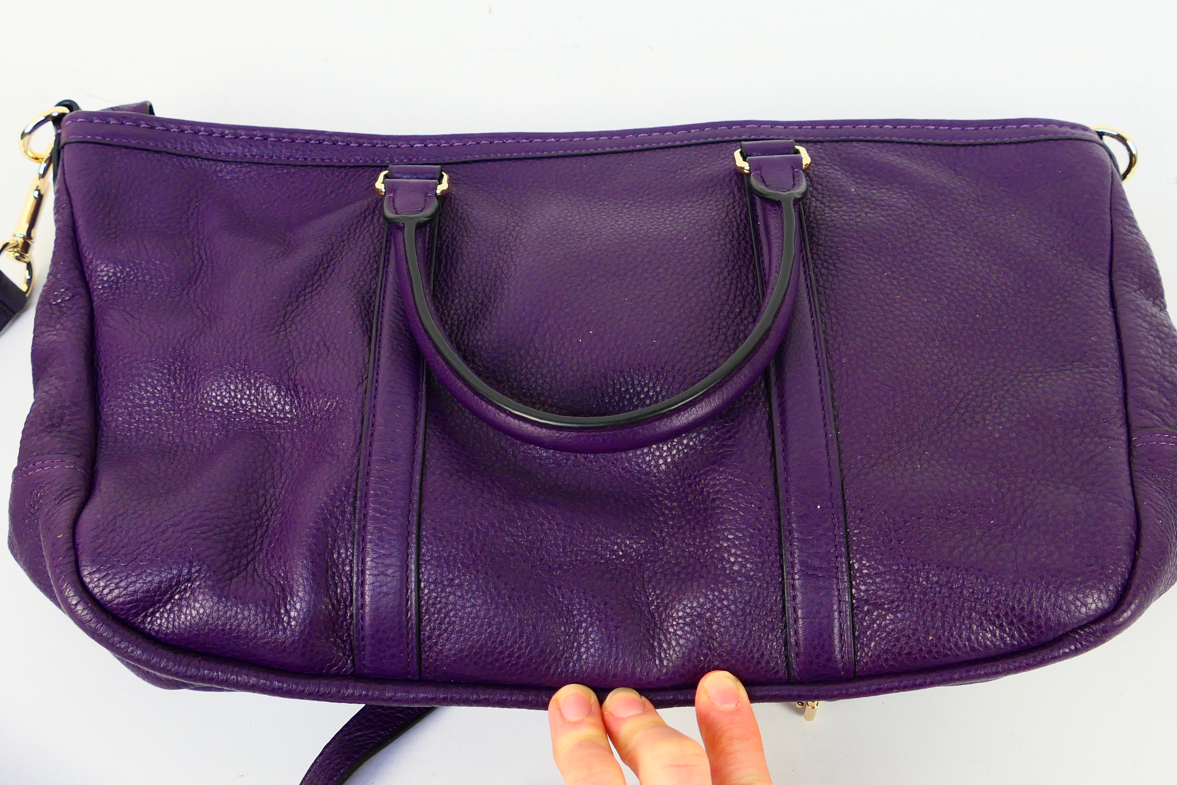 Coach New York - a Purple Coach handbag, labelled with makers mark, with shoulder strap, - Image 3 of 6