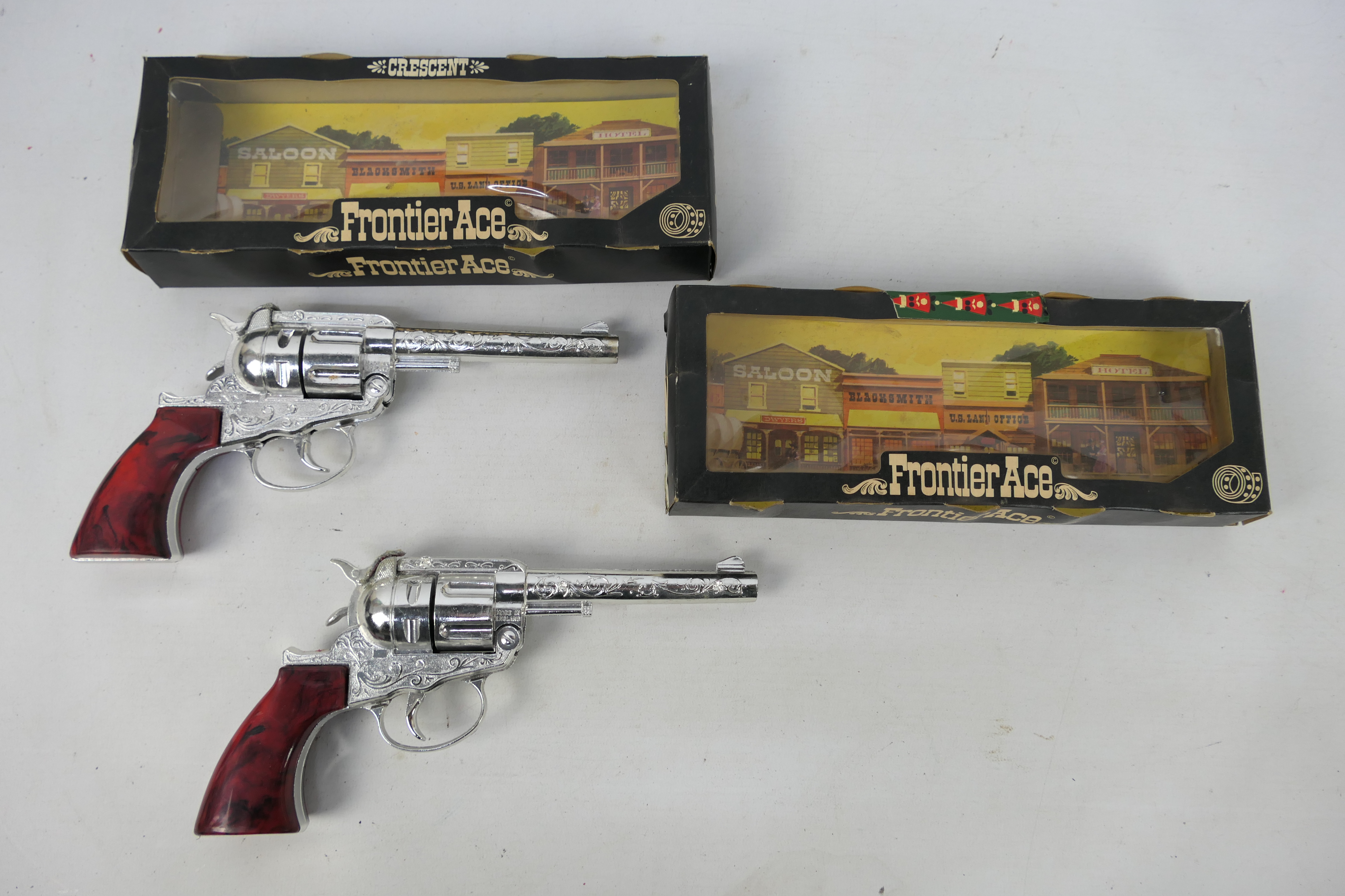 Frontier Ace - Cap Guns - Dart Board - Rocking Horse - Chalk board. - Image 2 of 6