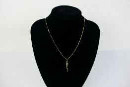 A 9ct yellow gold box link necklace, 44 cm (l),
