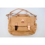 Mulberry - a nude coloured Mulberry handbag and shoulder strap, labelled with markers,