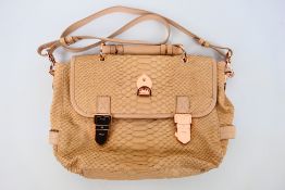Mulberry - a nude coloured Mulberry handbag and shoulder strap, labelled with markers,