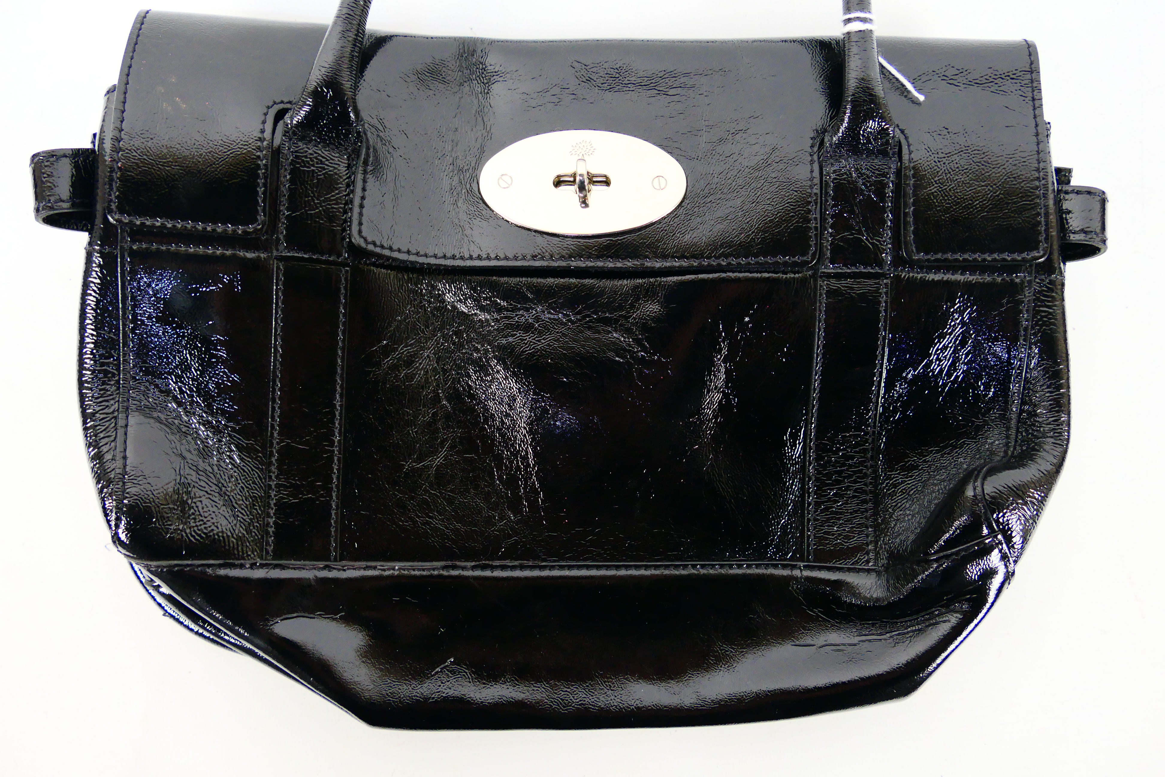 Mulberry - a black patent leather Mulberry handbag, labelled with markers, - Image 3 of 7