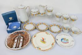A coffee service with floral decoration, approximately 17 pieces,