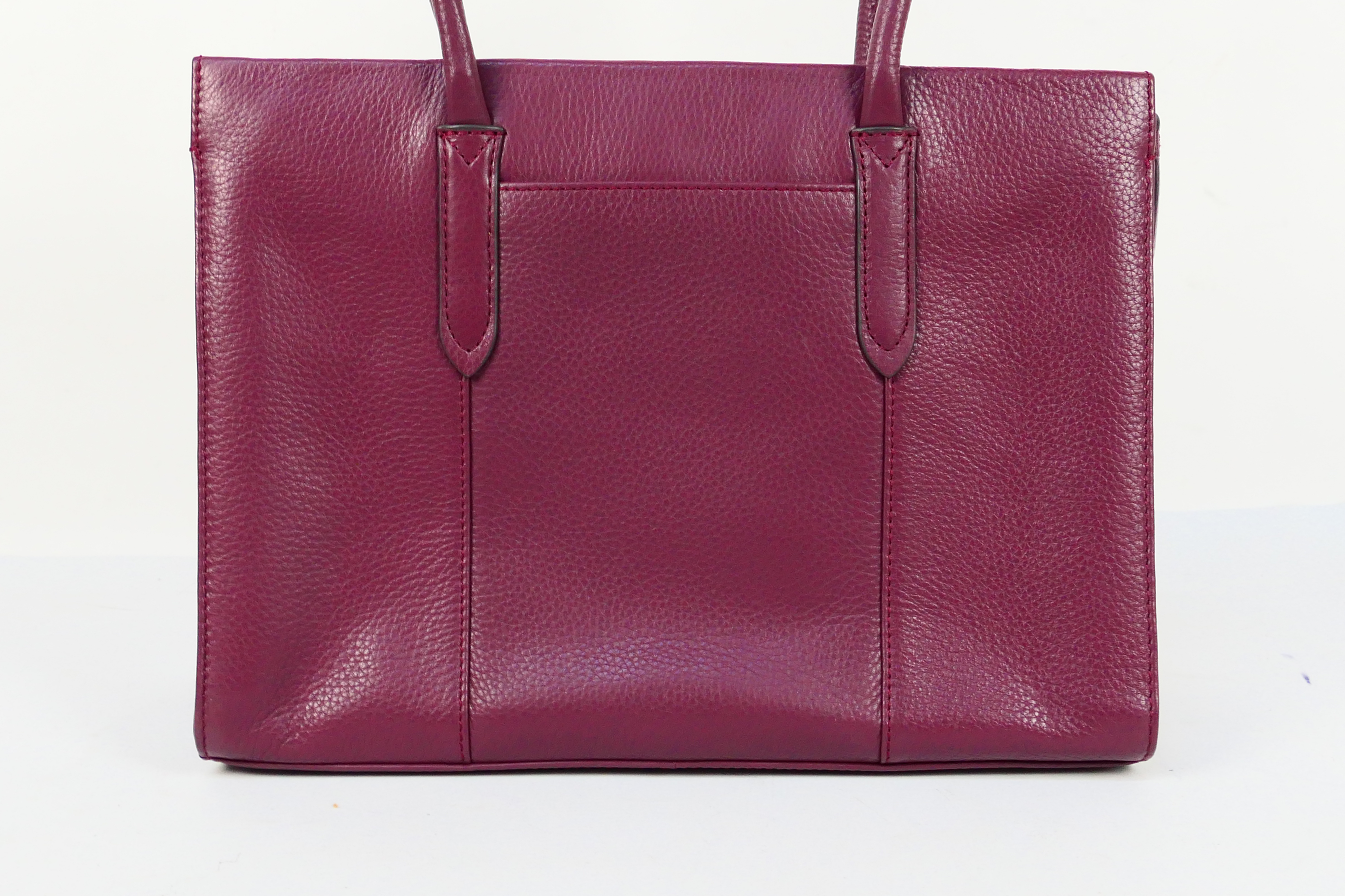 Radley - A purple Radley London leather handbag - Handbag has one interior zip pocket and two - Image 3 of 10