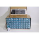 Unused Shop Stock - A box of 50 warm white 28w 240v energy saving halogen light bulbs and four USB