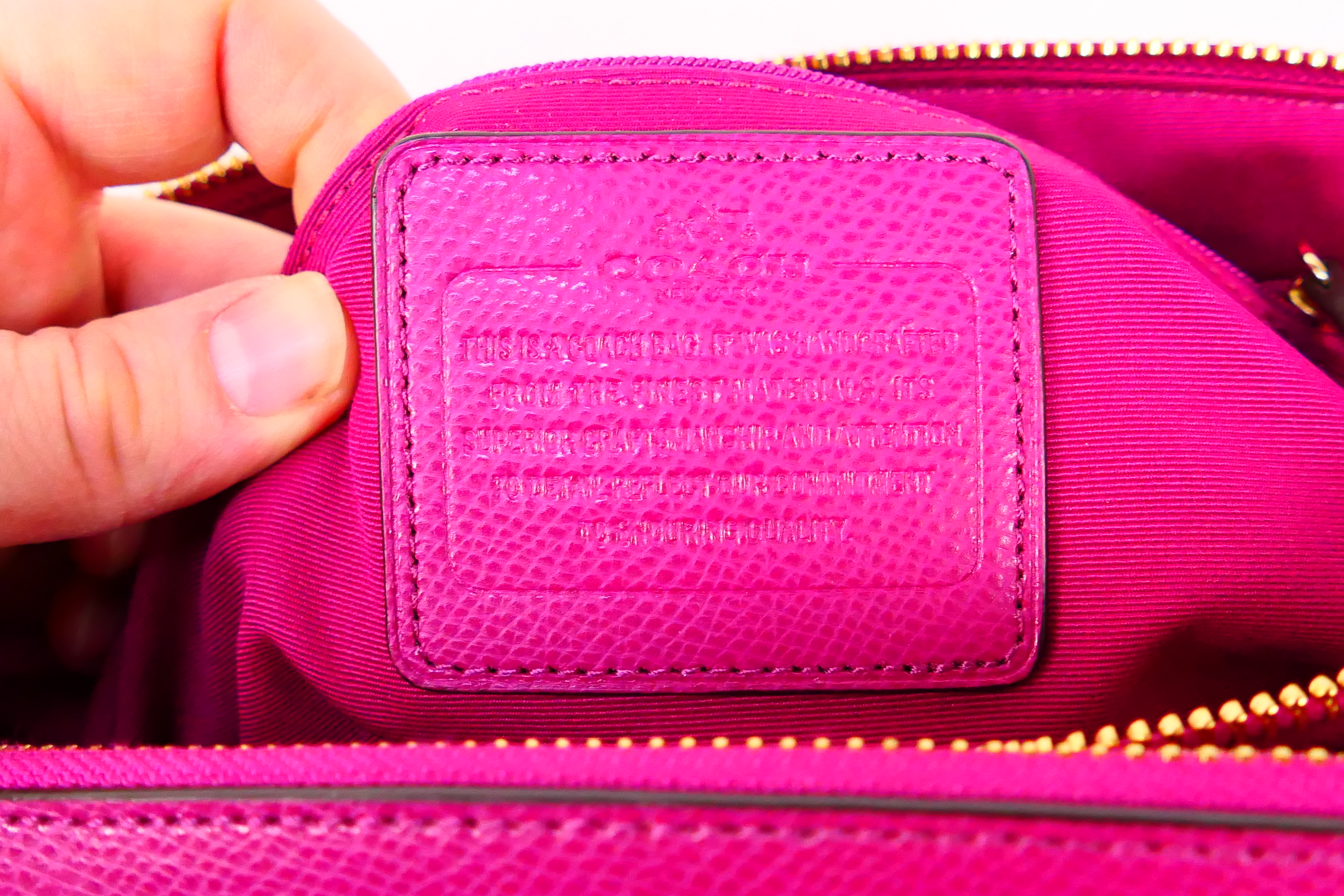 Coach New York - a Cerise Pink Coach handbag, labelled with makers mark, - Image 10 of 10