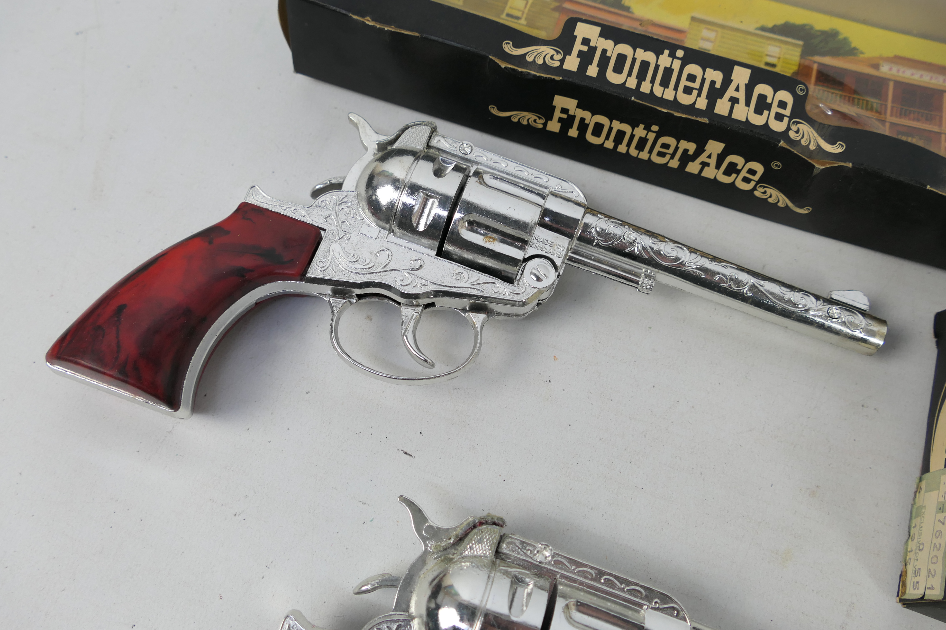 Frontier Ace - Cap Guns - Dart Board - Rocking Horse - Chalk board. - Image 4 of 6