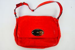 Mulberry - A red Mulberry leather shoulder bag - Shoulder bag has one interior zip pocket and two