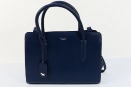 Radley London - a Radley handbag, navy blue with shoulder strap, labelled with markers mark,