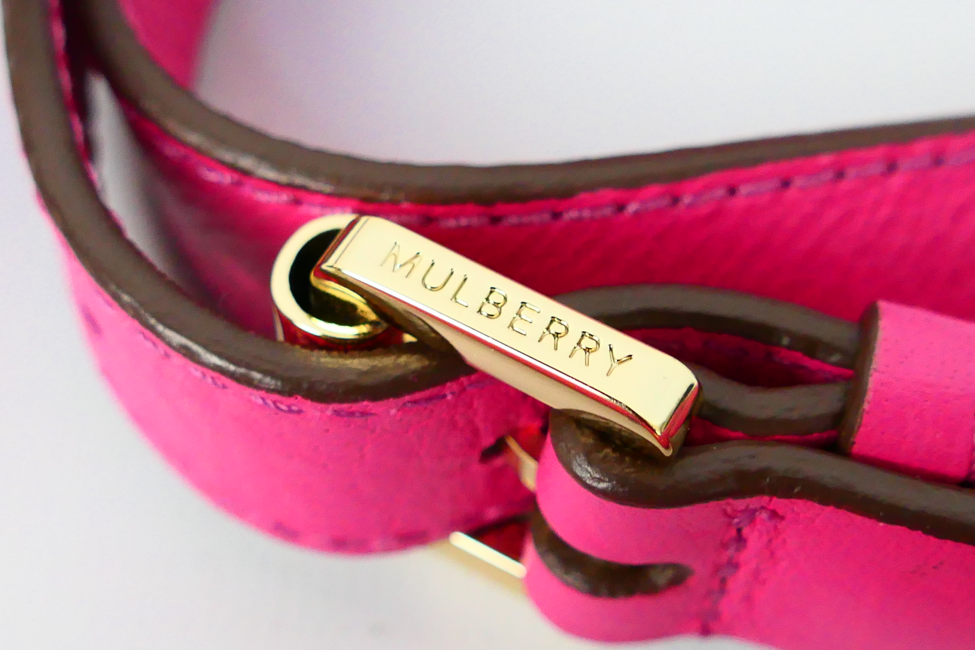 Mulberry - a Raspberry (hot pink) Mulberry handbag and shoulder strap (soft Buffalo L150), - Image 4 of 7