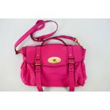 Mulberry - a Raspberry (hot pink) Mulberry handbag and shoulder strap (soft Buffalo L150),