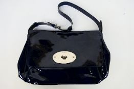 Mulberry - An ink-coloured Mulberry shoulder bag - Shoulder bag has one interior zip pocket and two