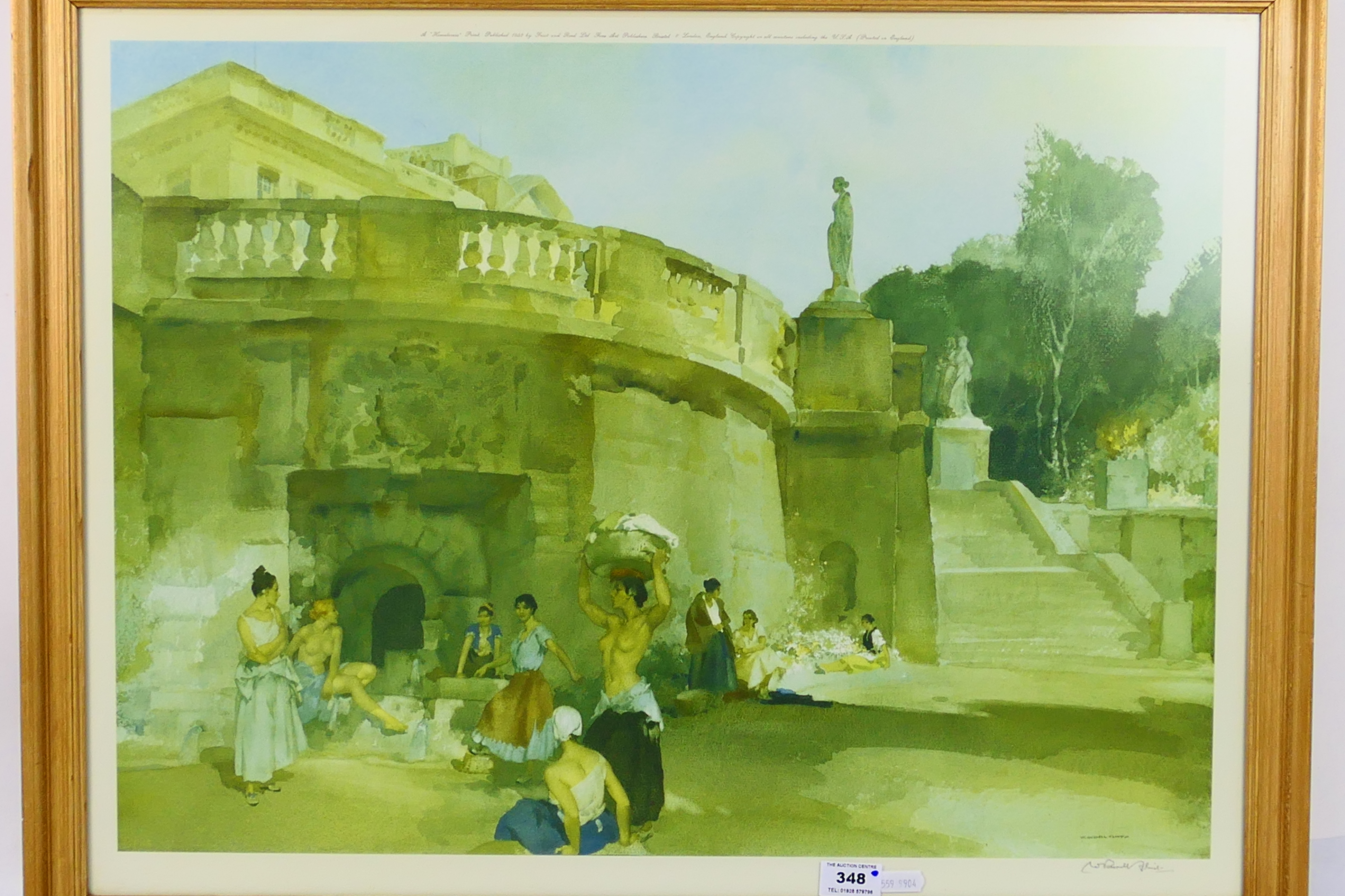 William Russell Flint, an artist's signed proof 'Under the Palace Terrace, Compiegne', - Image 2 of 4