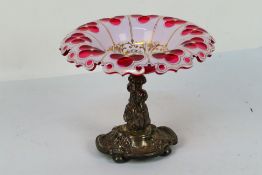 Cranberry Glass - a 19th century cranberry glass compote,