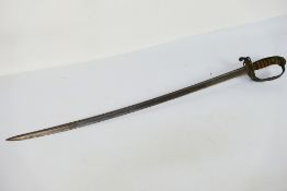 An 1822 pattern infantry sword with 81cm slightly curved pipeback blade.