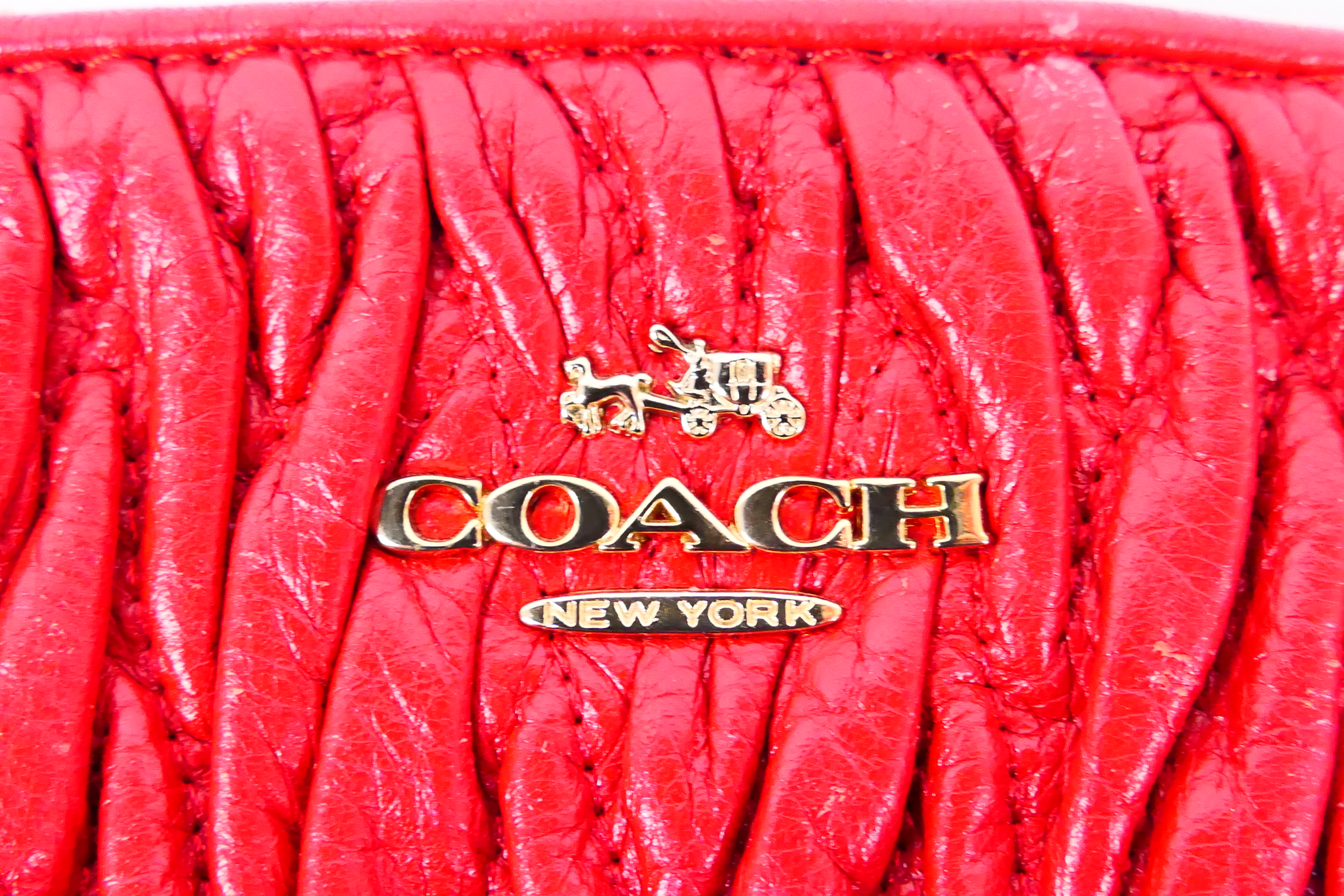 Coach New York - a Red Coach handbag, labelled with makers mark, with shoulder strap, - Image 2 of 7