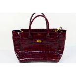Mulberry - A burgundy Mulberry handbag with shoulder strap - Handbag has one inside pouch.