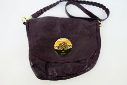 Mulberry - a maroon Mulberry handbag and shoulder strap, labelled with markers,