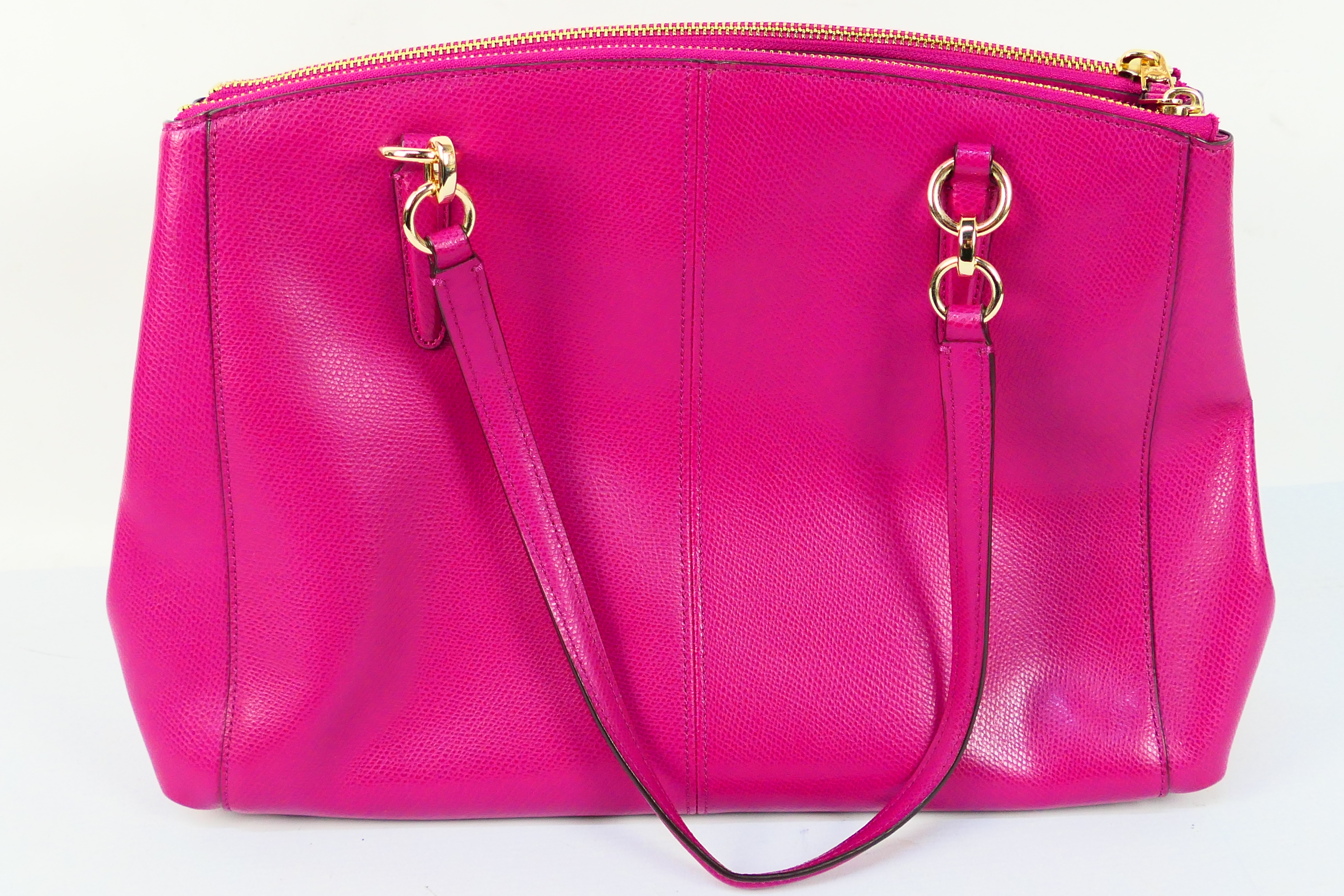 Coach New York - a Cerise Pink Coach handbag, labelled with makers mark, - Image 5 of 10