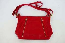 Radley - A red Radley London leather shoulder bag - Shoulder bag has one interior zip pocket and