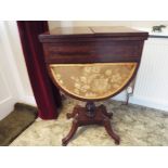 An early Victorian mahogany drop leaf work table,