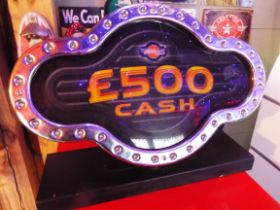 Fruit Machine illuminated sign - £500 Cash - by 'Game Soft' in working order,