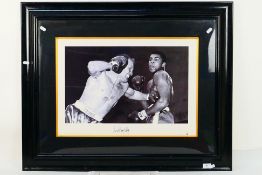 Boxing Interest - A framed black and white photographic print depicting Henry Cooper v Cassius Clay