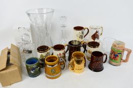 A mixed lot of ceramics and glassware.